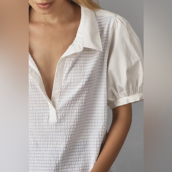 NWT Maeve Puff-Sleeve Sea Breeze Top - Picture 4 of 5